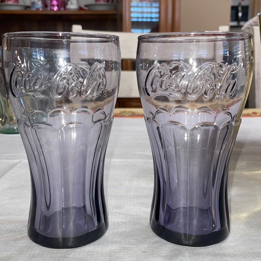 Coca-Cola Glass Soda Cup Purple